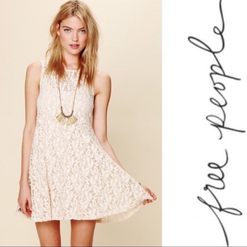 Free People dress miles of lace floral sleeveless